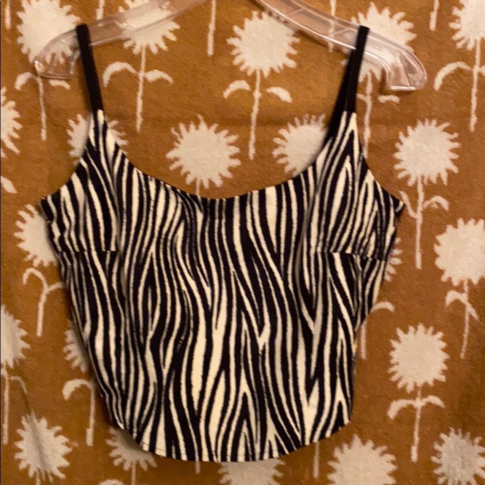Zebra cropped camisole and bustier